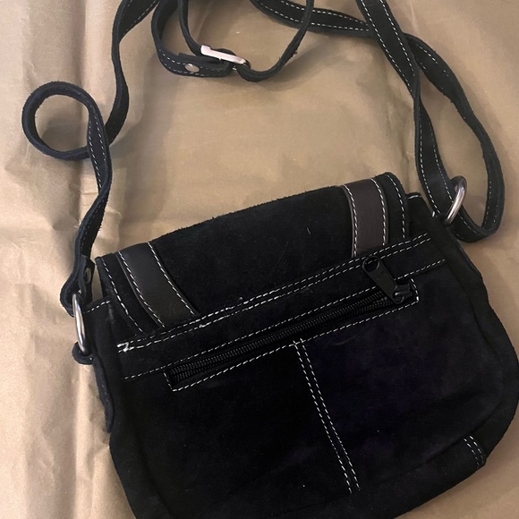 Traditional Black Leather purse to wear w/ Dirndl - Picture 3 of 4